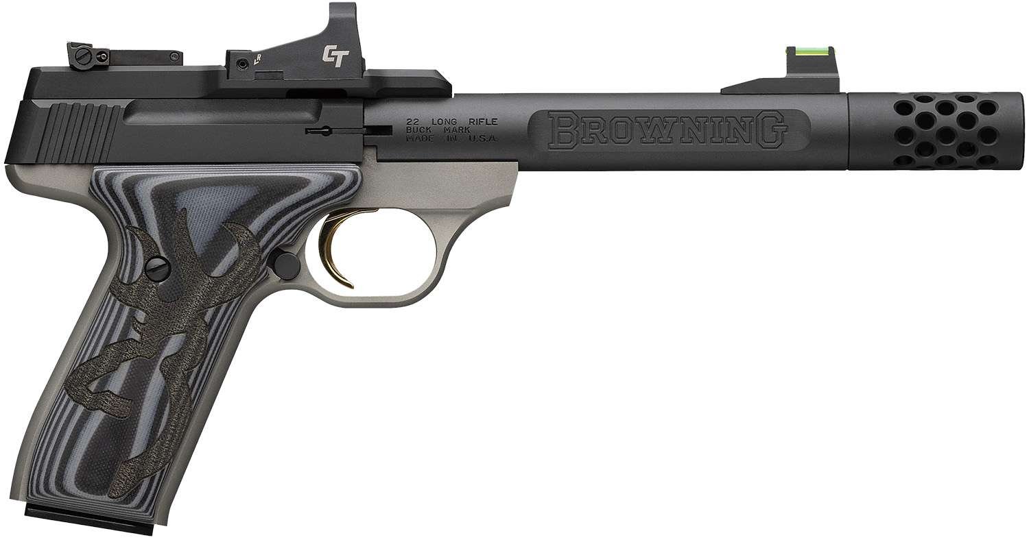 Browning 051599490 Buck Mark Plus 22LR 5.10" 10+1 Black G10 Red Dot - Browning - 22 LR