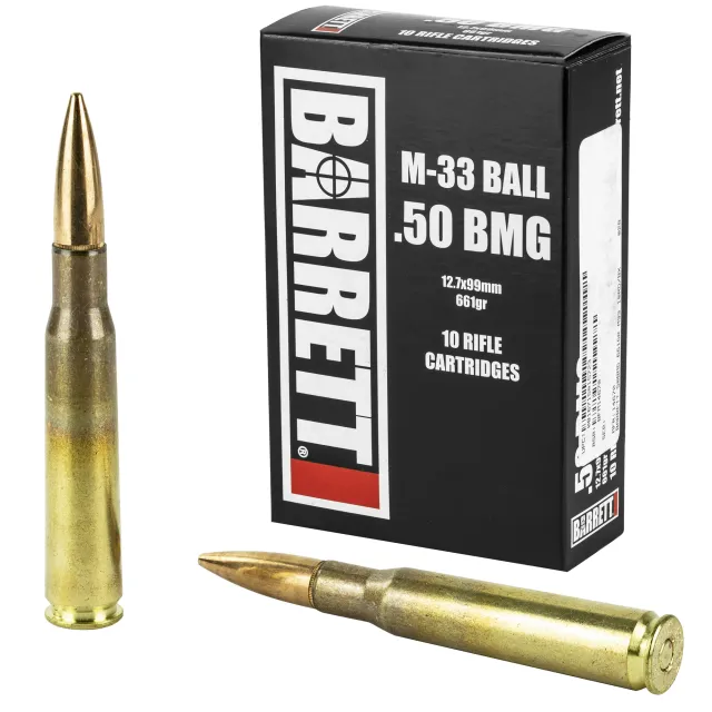 Barrett Ammo 50BMG 661Gr Full Metal Jacket 10 Rounds 2750fps