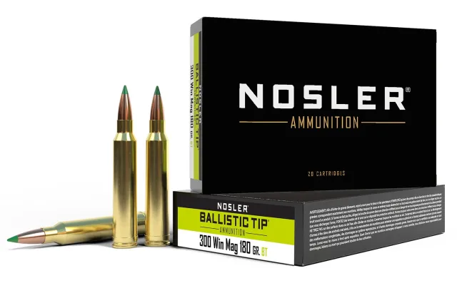 Nosler Ballistic Tip Hunting 300 Win Mag 180 gr Spitzer Bullet 20 Per Box/ 10 Cs - Nosler - 300 Win Mag