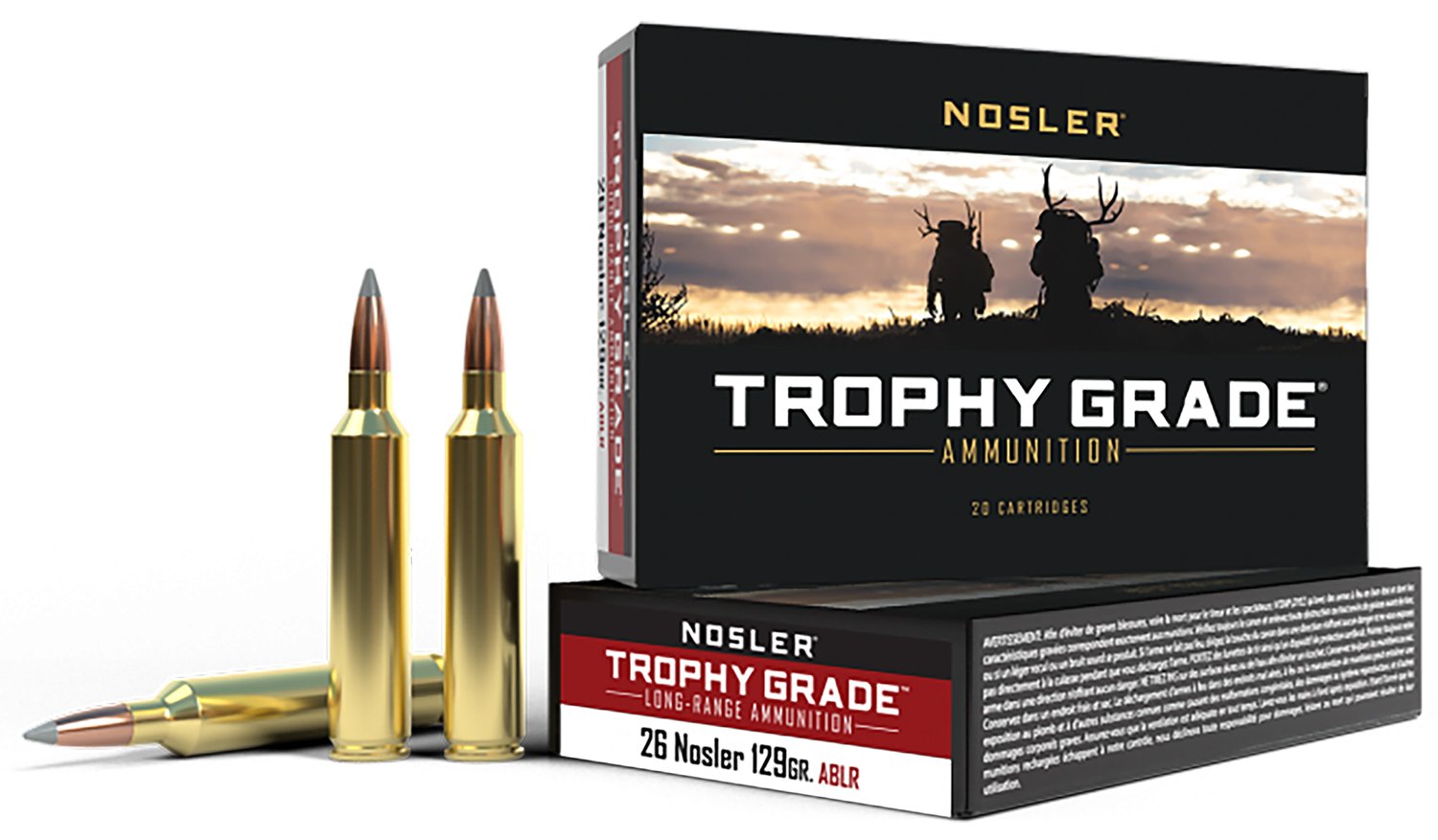 Buy Nosler 60110 Trophy Grade Long-Range 26Nosler 129gr Spitzer AccuBond... online
