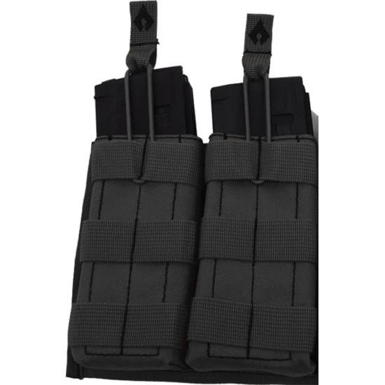 Advance Warrior Solutions Open Top Double Mag Pouch Black - Advance Warrior Solutions LLC
