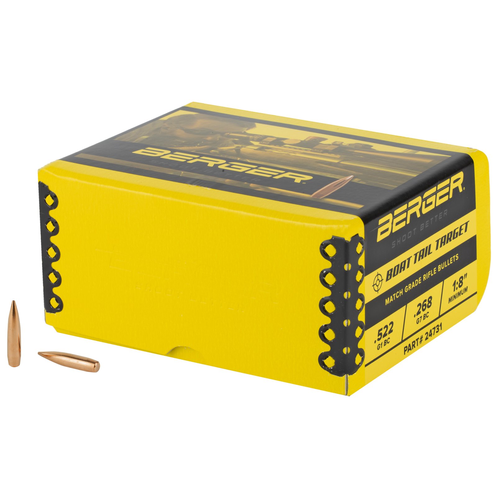 Berger 24731 BT Target .243 6MM 108 Grain BTHP Bullets, 500 Count - Berger Bullets - 243 CALIBER