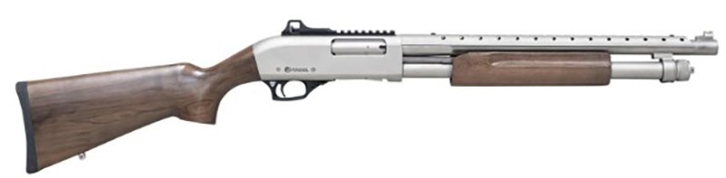"12GA Pump Shotgun 18.5" Barrel, 39" OAL, Nickel Finish, Walnut Stock, 4+1 Capacity, 3 Chokes, Heat Shield, Picatinny Rail, Adjustable Sight - Citadel - 12 Gauge