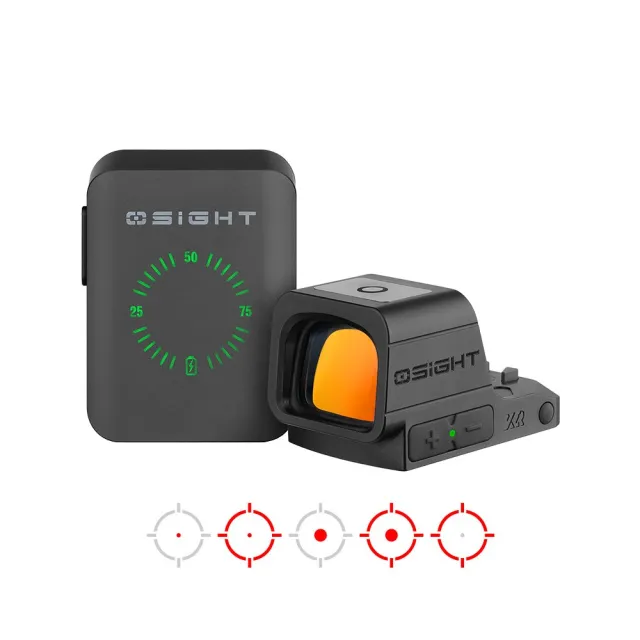 OSIGHT XR 2/6 MOA DOT + 32 MOA CIRCLE ENCLOSED RED DOT SIGHT W/ CHARGING COVER, BLACK - OSIGHTXR - OSIGHT