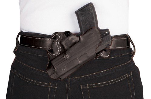 DeSantis 067BA21Z0 Small of Back Holster RH Leather for Colt 1911 Black - DeSantis
