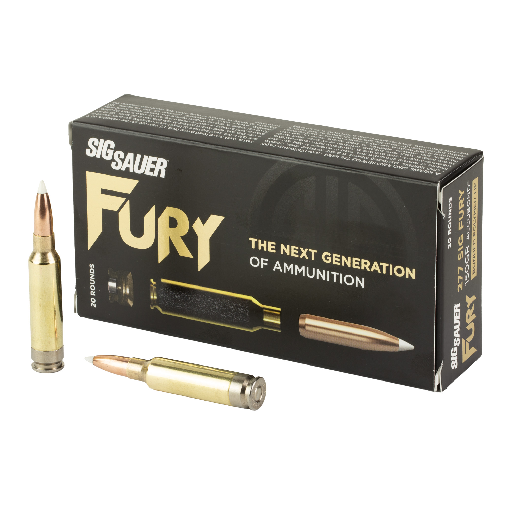 Sig SAUER 277 Fury Hybrid AccuBond 150Gr 20rd Rifle Ammo H277SFAB150-20 - Sig Sauer - 277 Sig Fury