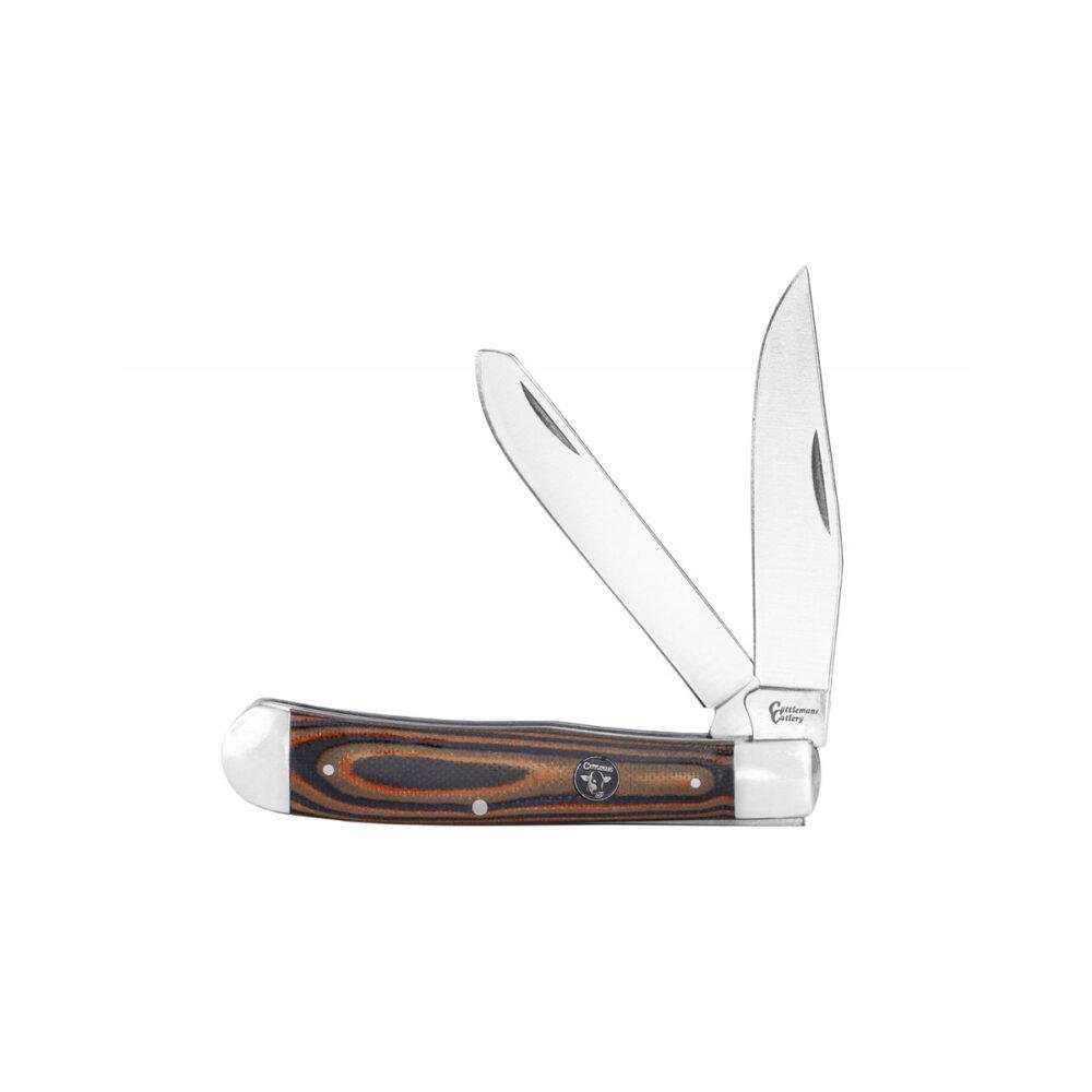 ABKT Cattleman Trapper Cowhand Knife 2 Blades Brown - Rock Ridge Outdoors