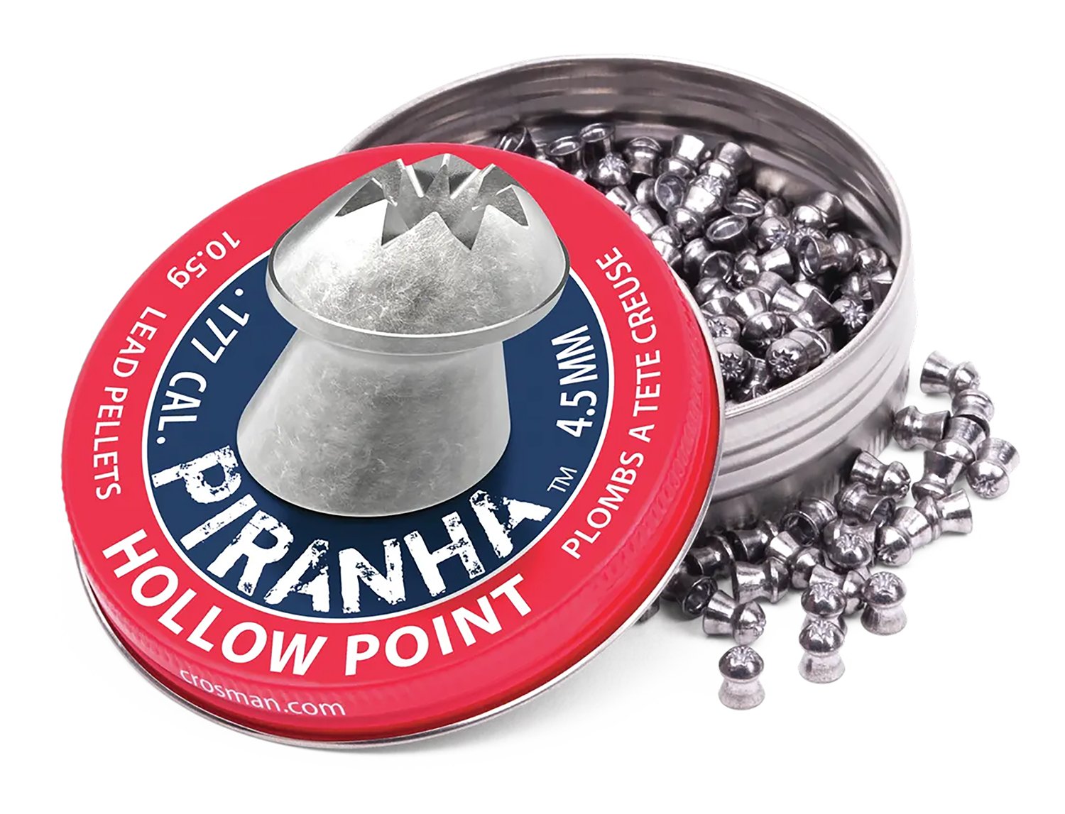 Crosman Piranha Hollow Point Pellet .177 Caliber 10gr 400ct - Crosman - 177