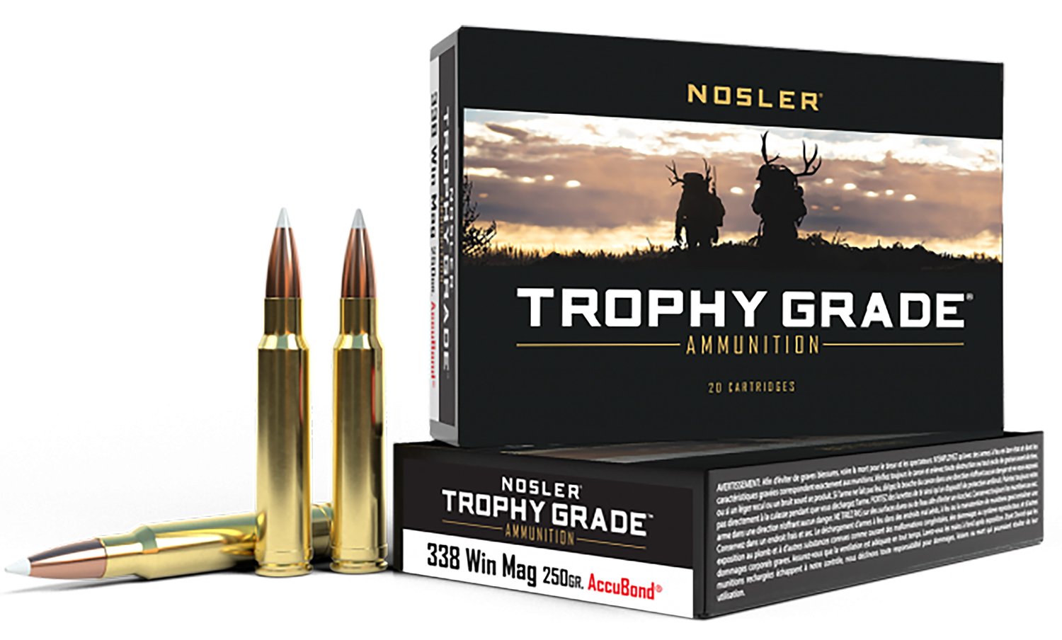 Nosler Trophy Grade 338 Winchester Magnum 250 gr AccuBond 20 Rounds - Nosler - 338 Win Mag