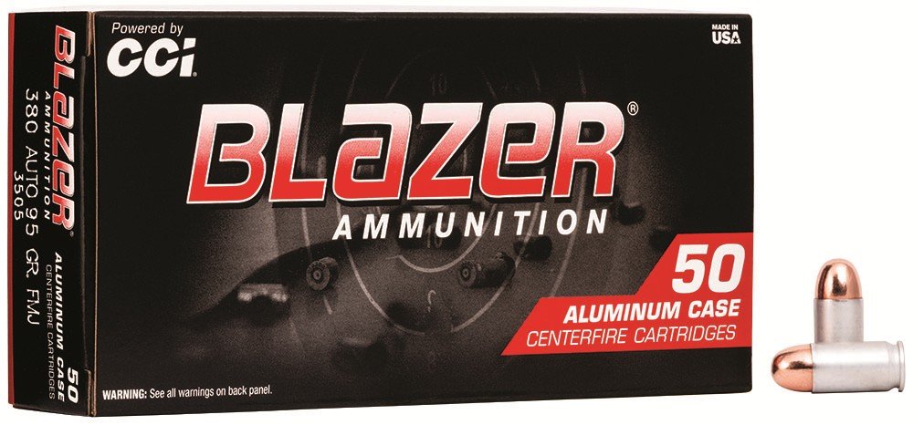 CCI 3505 Blazer Handgun 380 ACP 95 gr Total Metal Jacket (TMJ) 50 Per Box/ 20 Cs