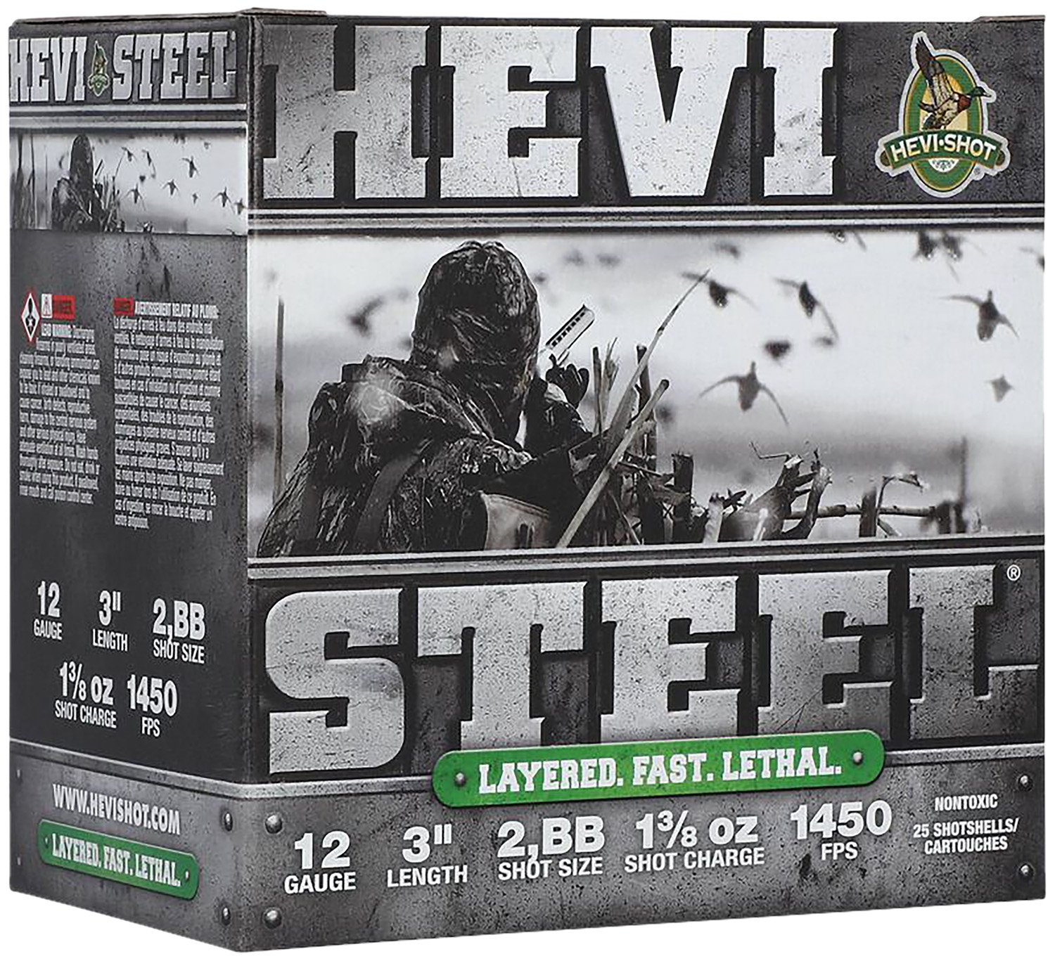 Buy HEVI-Shot HS60288 HEVI-Steel 12Ga 3" 1 3/8oz 2/BB 1450fps 25/Box online