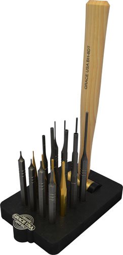 Grace USA GRAR1517BB 17-Piece AR15 Punch & Hammer Set with Bench Block - Grace USA