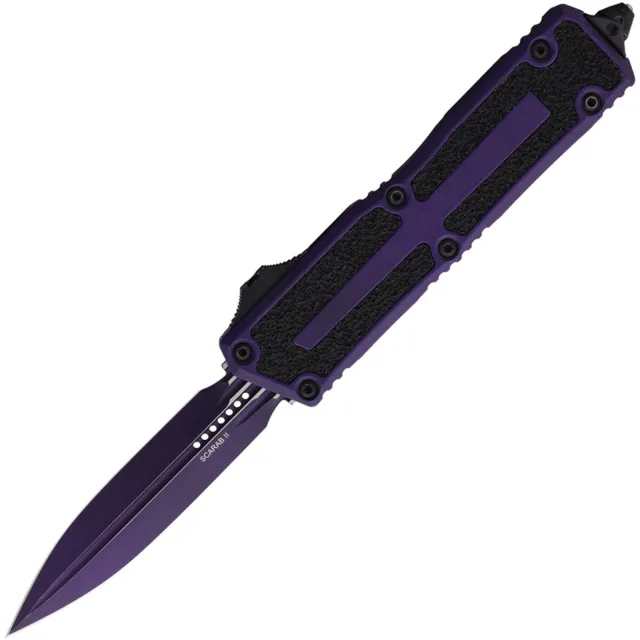 Microtech Scarab II G3 1280-1WPU 3.97 In D/E Weathered Purple - MICROTECH for sale at Iron and Lace