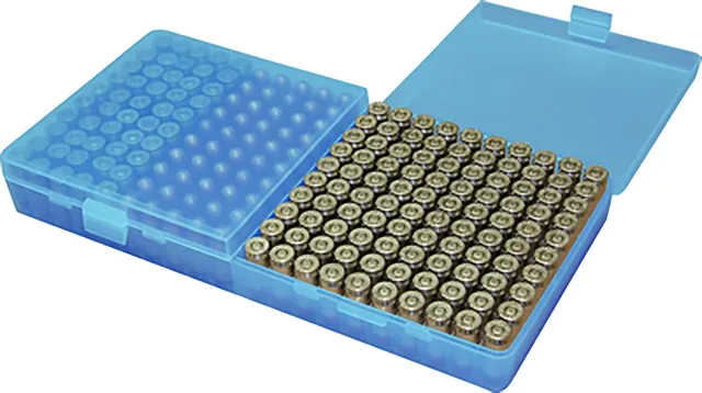 MTM Case-Gard P200924 Ammo Box 9mm Luger 380 ACP 200 Rounds Clear Blue - MTM Case-Gard - 9 mm Luger