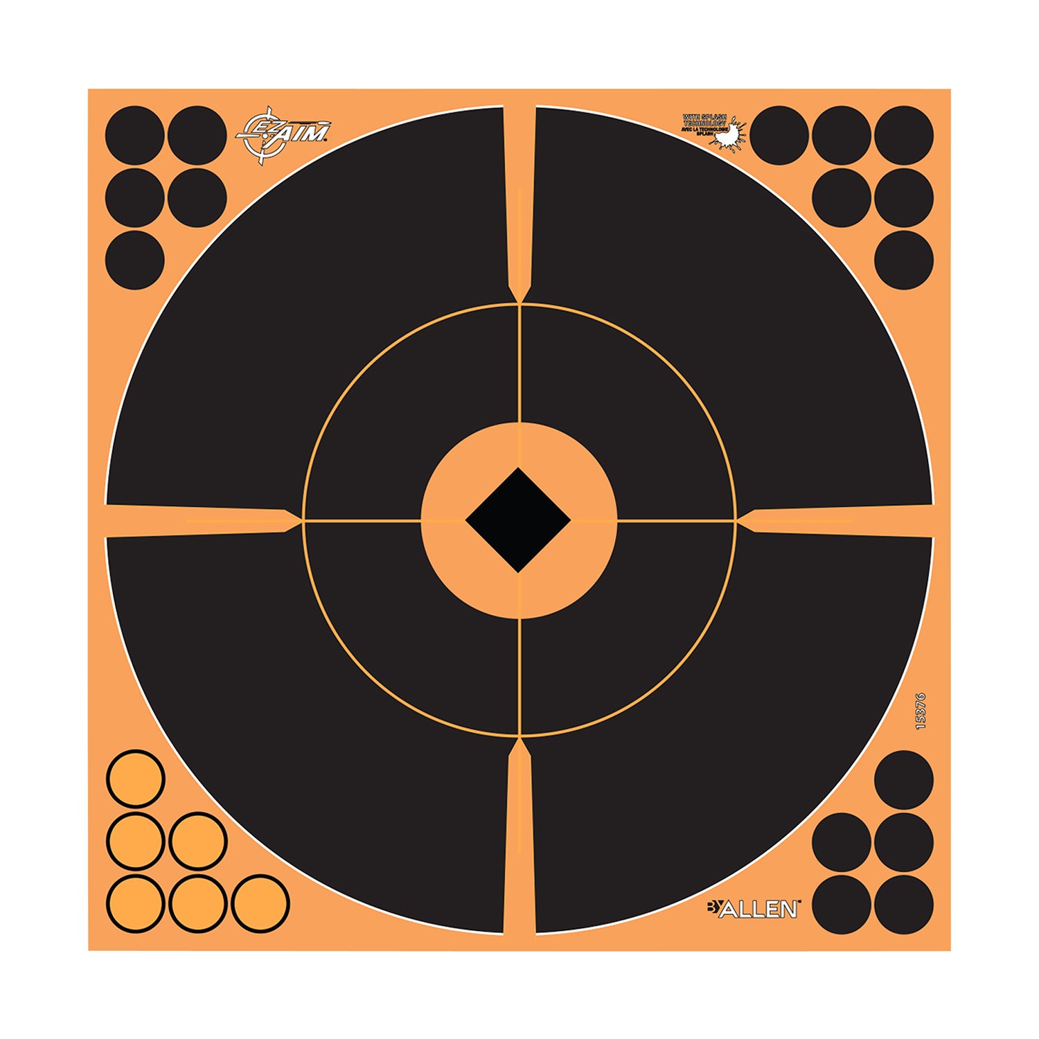 Allen EZ-Aim Adhesive Paper Splash Shooting Targets 12" Square 12-Pack - Allen Company