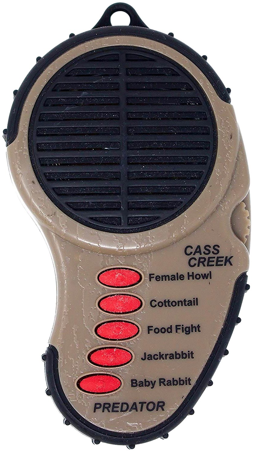 Cass Creek 010 Ergo Predator Call, 5 Authentic Calls, Brown, Belt Clip - CASS