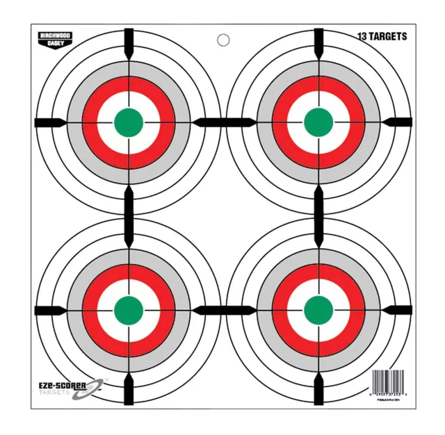 Birchwood Casey EZE-Scorer 12" Multi-Color Bullseye Paper Target 13 Pack - Birchwood Casey