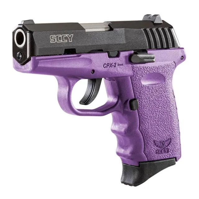 SCCY 9mm Semi Auto Pistol Black Nitride Purple Grip
