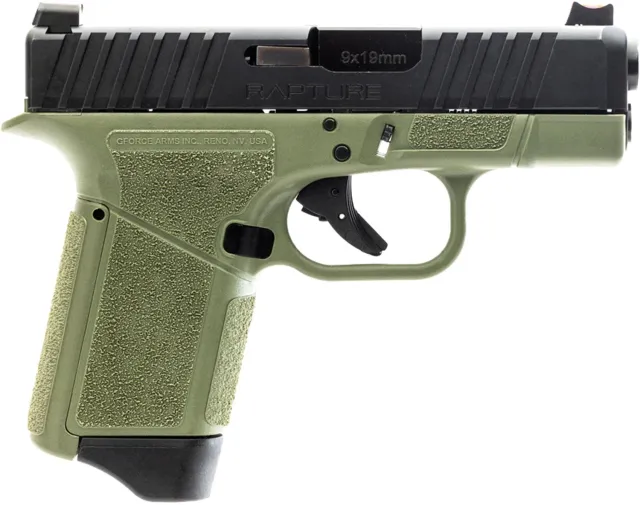 GForce Arms GF9 9mm Luger 12+1 3.250 Black|Green Polymer