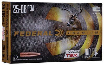 Federal Premium P2506H 25-06 Rem 100gr Barnes TSX 20 Rounds - Federal Premium Ammunition - 25-06 Rem