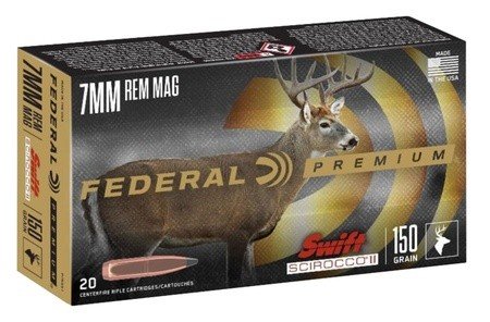 Federal Premium P7RSS1 7mm Rem Mag 150gr Swift Scirocco 20 Rounds - Federal Premium Ammunition - 7mm Rem
