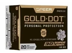 Buy Speer 30 Super Carry 115 Grain Gold Dot Hollow Point 20rd Nickel Brass online