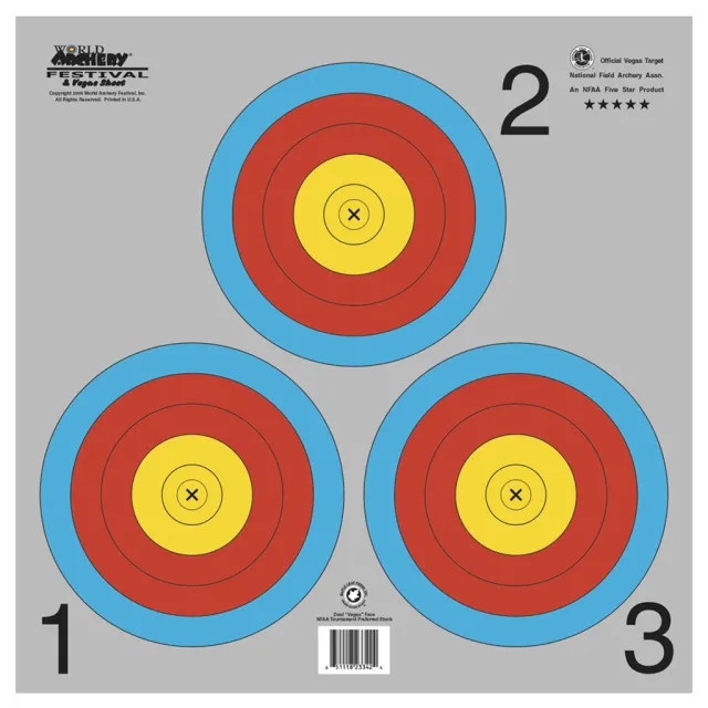 Maple Leaf TA3X40G NFAA Vegas 3-Spot Target Face 100pk, 17"x17" Gray - Maple Leaf Press