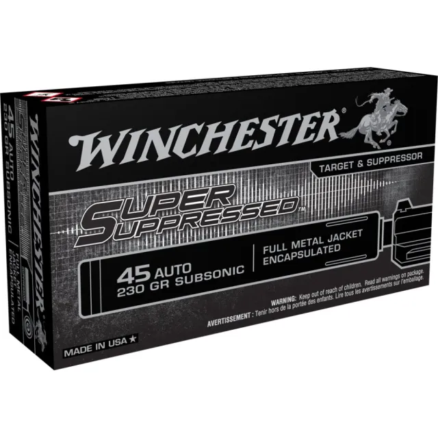 Winchester SUP45 45 Auto 230 Grain Full Metal Jacket 50 Rounds Brass - Winchester - 45 Auto for sale at Smoke Wagon Firearms