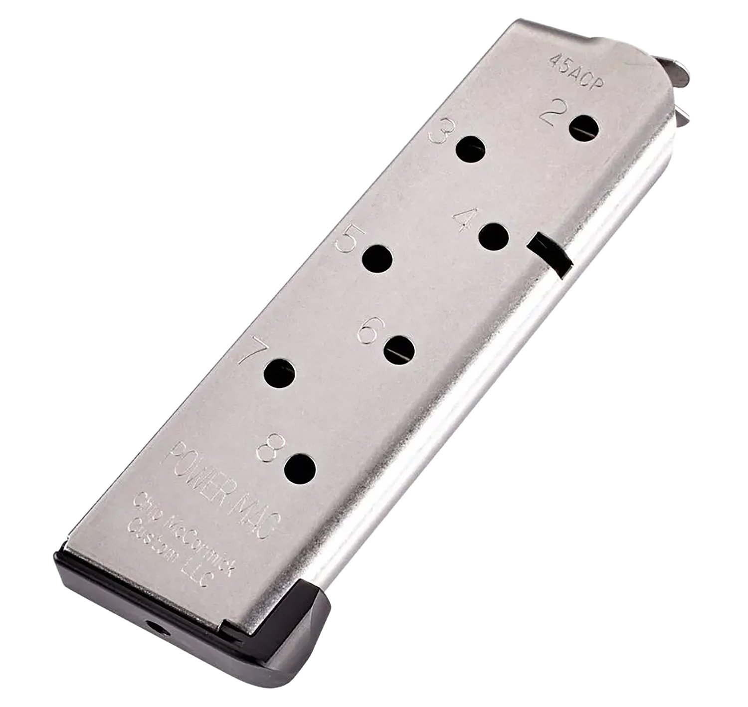 CMC Products 16132C Power Mag 8rd 45 ACP 1911 Officer Black Stainless Steel - Chip McCormick - 8RD