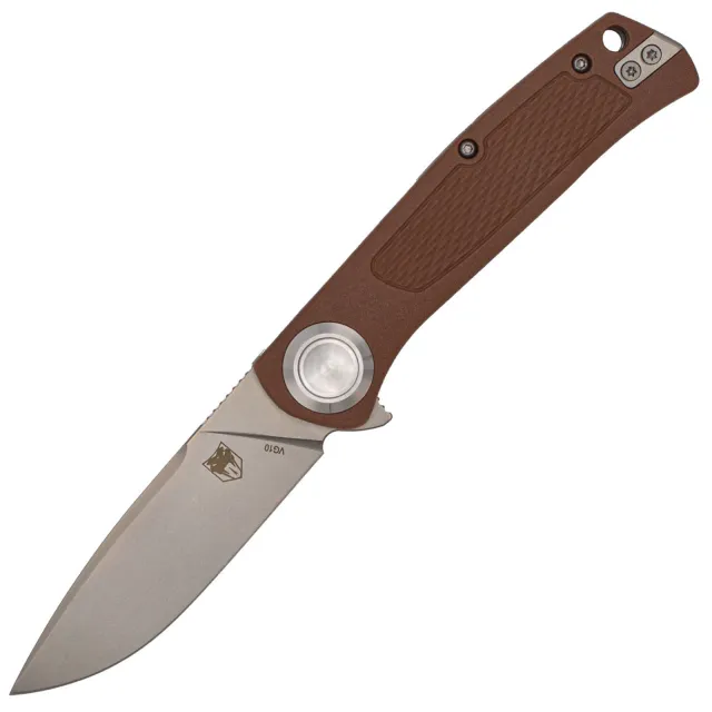 CobraTec EDC Scout Grivory Button Lock Knife Folding Blade Mocha - CobraTec Knives