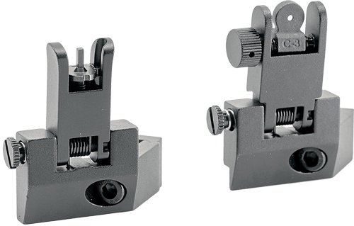 JE Machine TS-PS9B-AL 45 deg Offset Flip-Up Sights, 7075 Aluminum, Black - J&E Machine Tech