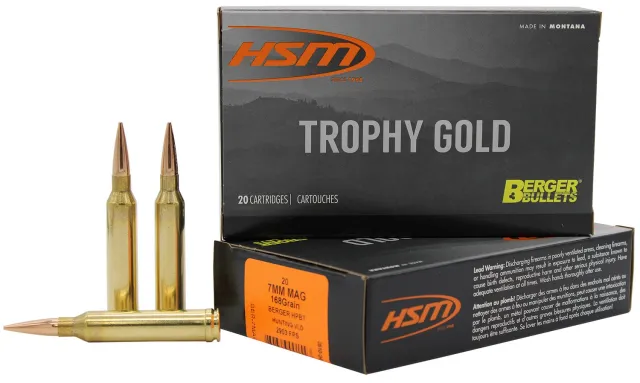 HSM Trophy Gold 7mm Rem. Mag. Berger 168 gr. Bronze - HSM Ammunition - 7mm Remington