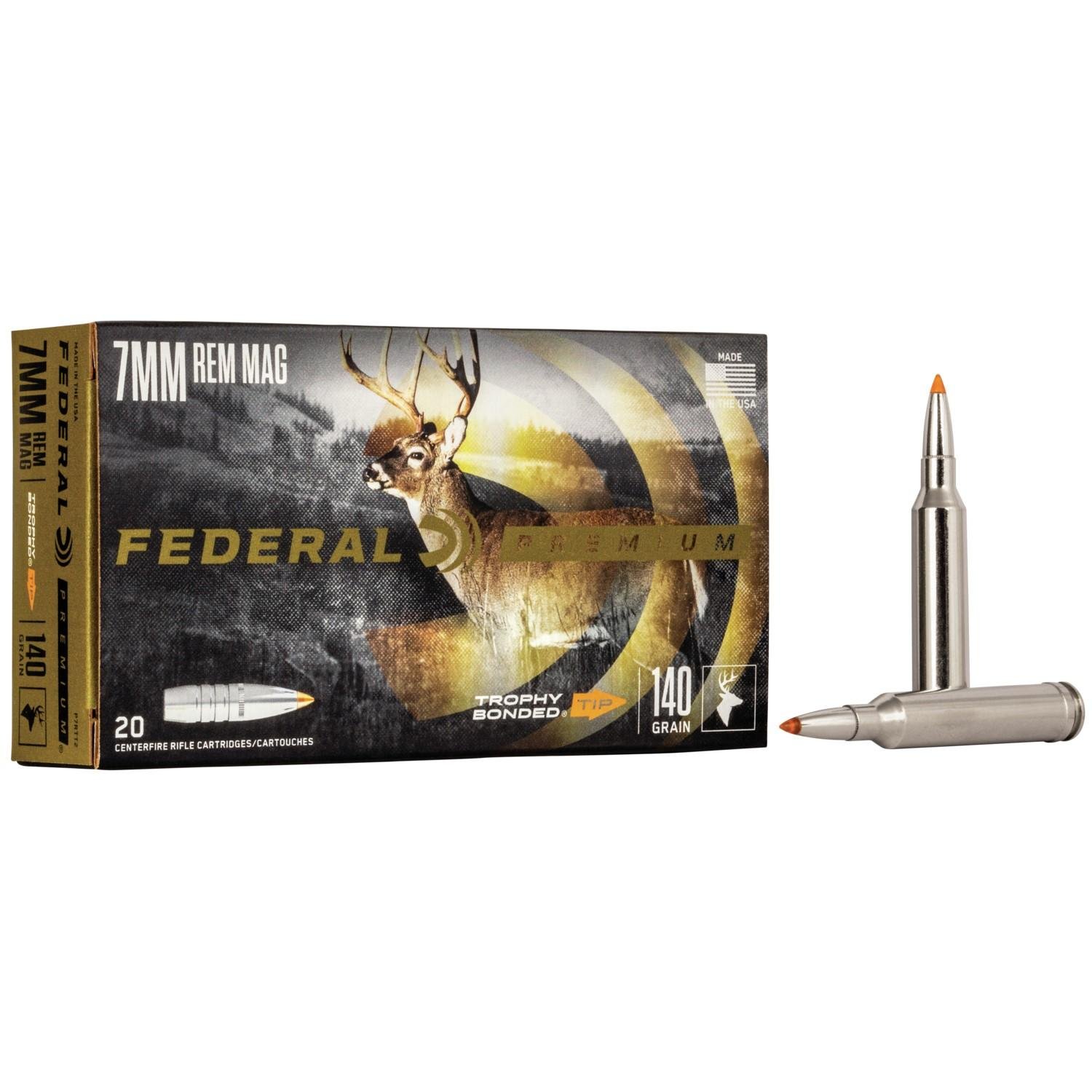 Federal Premium P7RTT2 Trophy Bonded Tip 7mm Rem Mag 140 Gr 20 Box - Federal Premium Ammunition - 7mm Rem