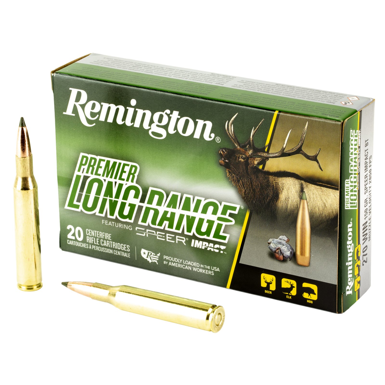Remington R21342 270 Win 150 gr Speer Impact 20 Rounds Brass Case - Remington Arms Company, LLC - 270 Win