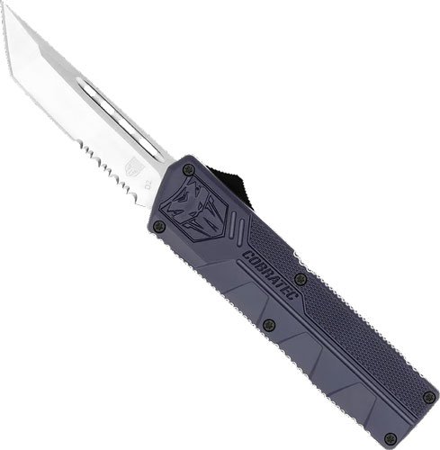 CobraTec NYCTLWTS Lightweight OTF 3.25" Tanto Serrated Knife Blue - CobraTec Knives