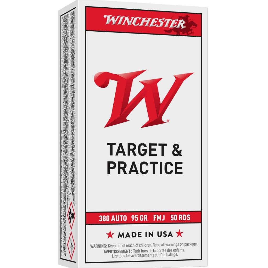 Winchester USA 380 ACP 95gr Full Metal Jacket 50rd/Box Ammo (Q4206) - Winchester - 380 Auto