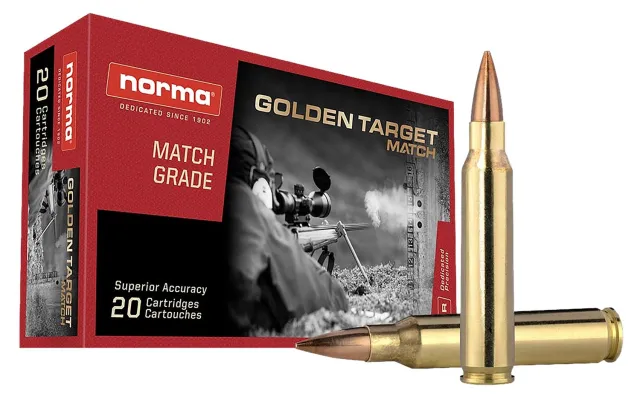 Norma 10157692 .223 Rem 69gr BTHP Golden Target Match Ammo 20 Rounds - Norma - 223 Rem for sale at Iron and Lace
