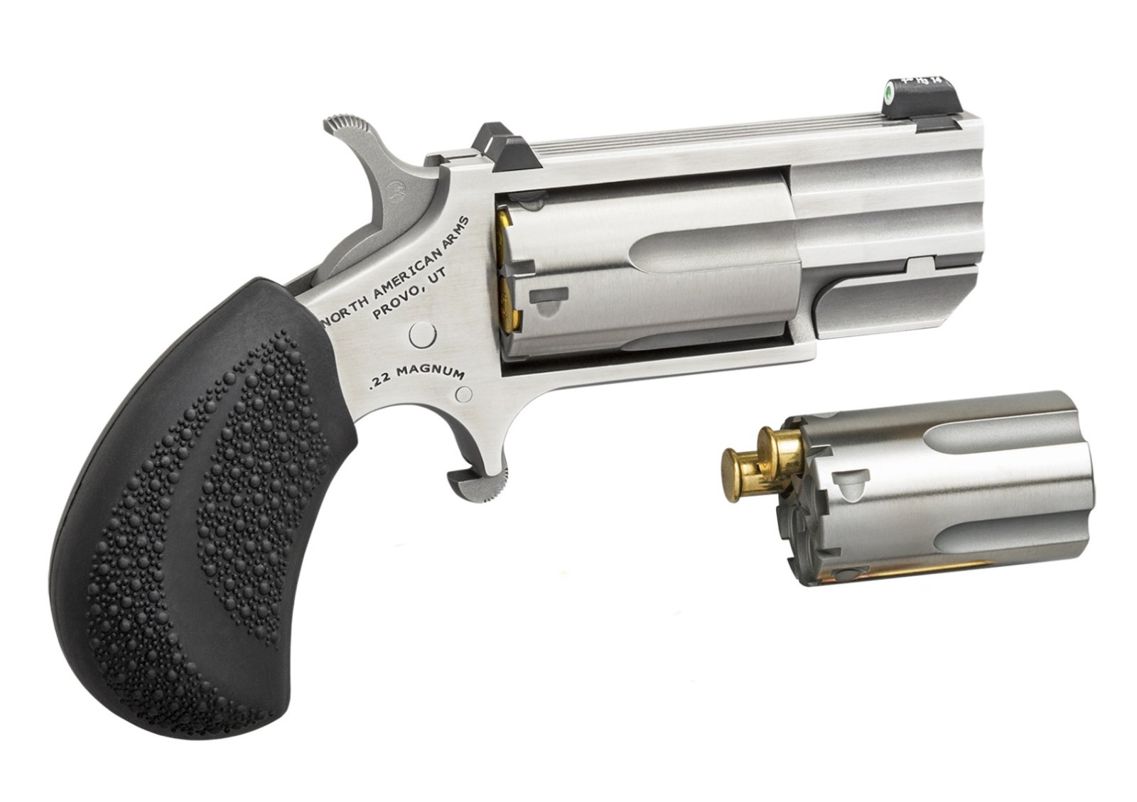 North American Arms PUG-TC .22 Magnum 1 in Stainless 5-Shot Single Action - NAA - 22 LR | 22 Magnum