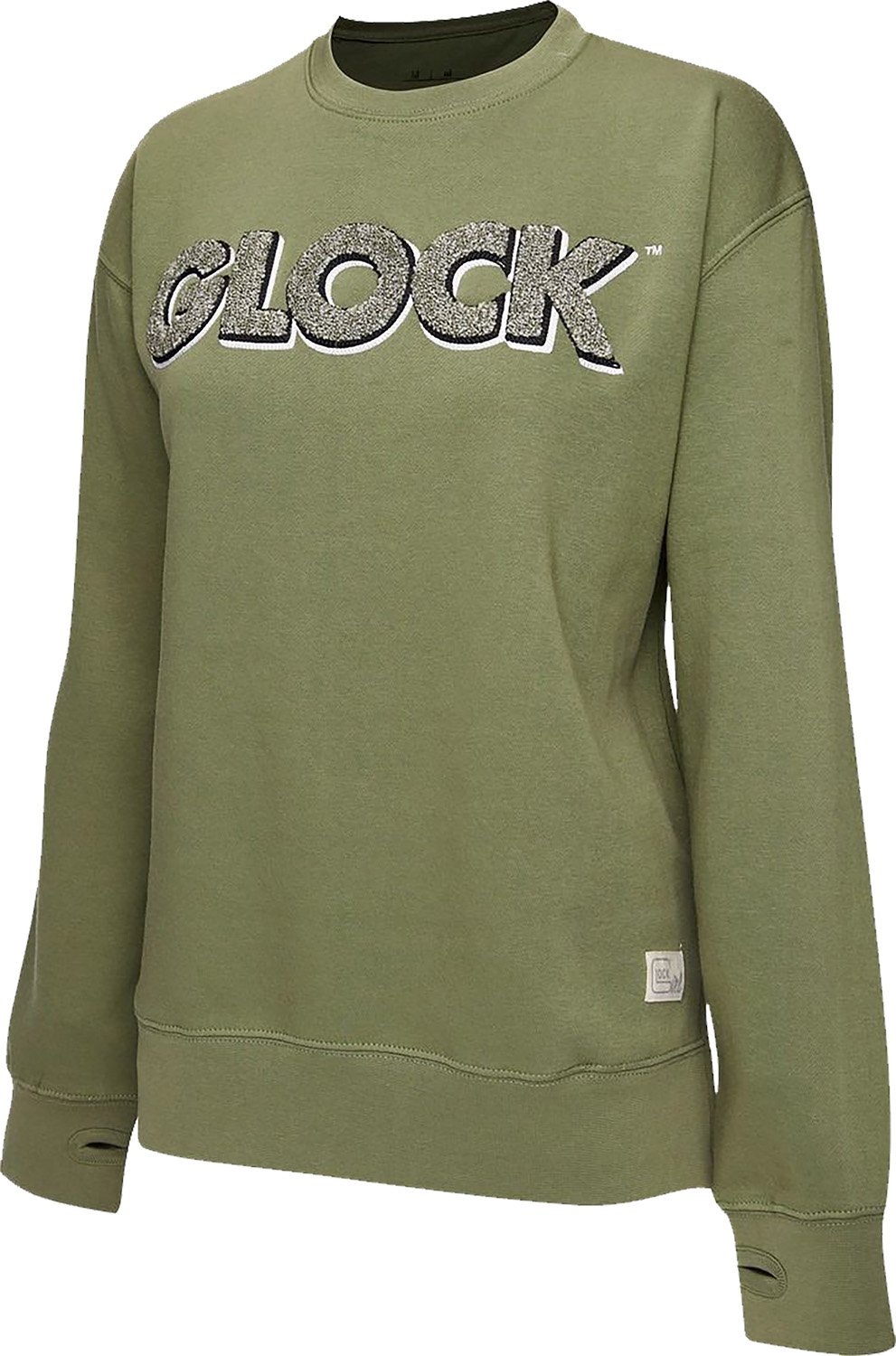 Glock AP96262 Crewneck Raglan Fleece Olive Cotton/Polyester Large - Glock