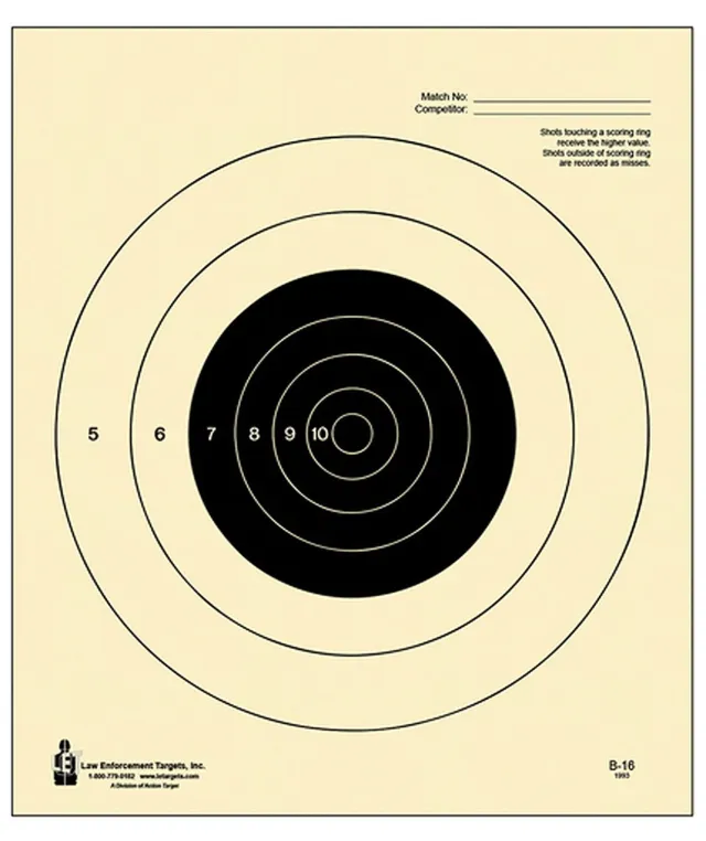 Action Target B16100 25-Yard Slow Fire Pistol Target 10.5"x12" 100 Pack - Action Target