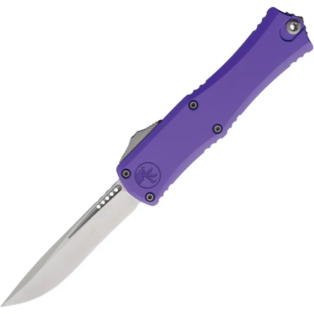 Microtech Hera II Mini 2.96 In Recurve Stonewash Purple Alum Handle - MICROTECH for sale at Iron and Lace