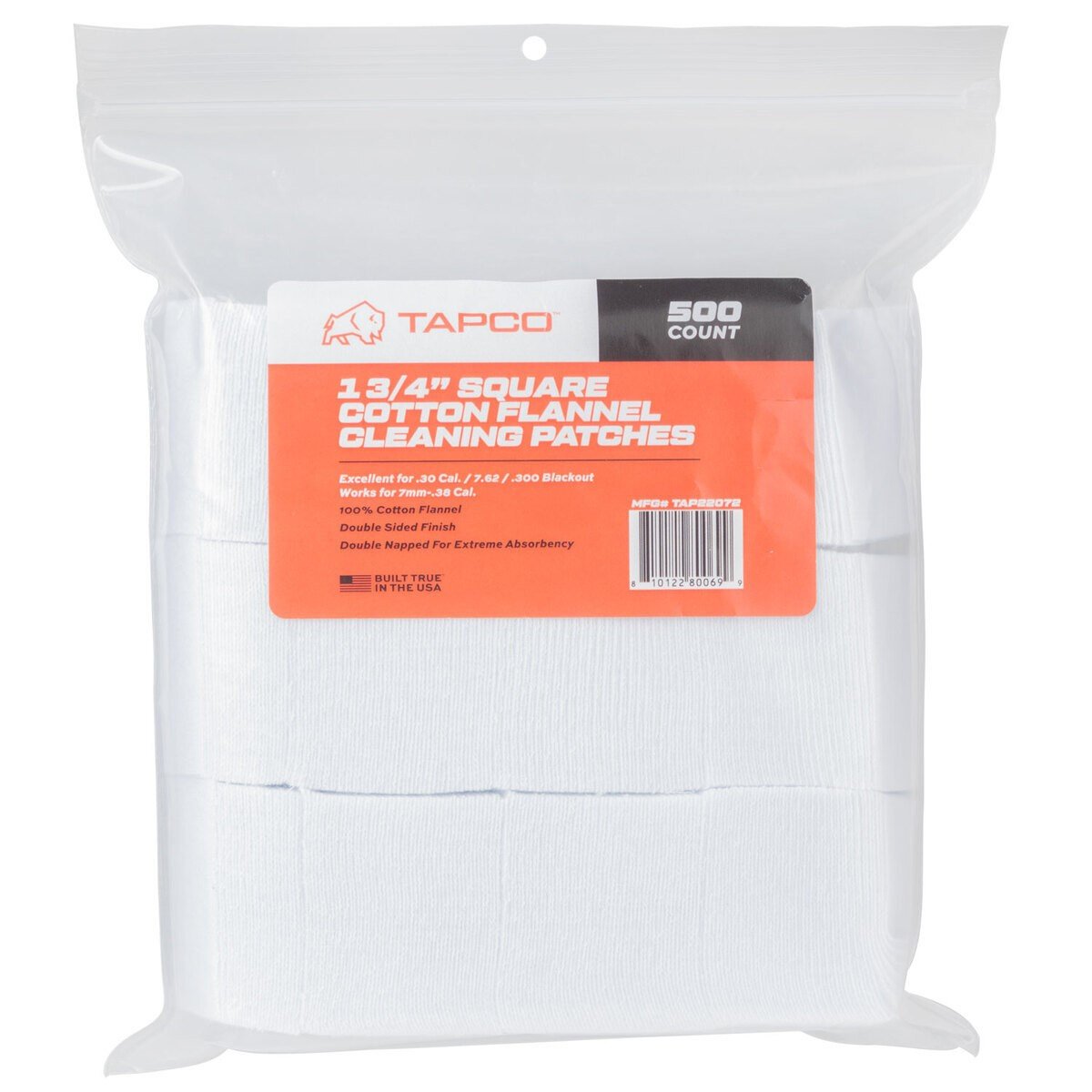Buy Tapco TAP22072 1.75" Cotton Square Patches 500 CT 38 Cal online