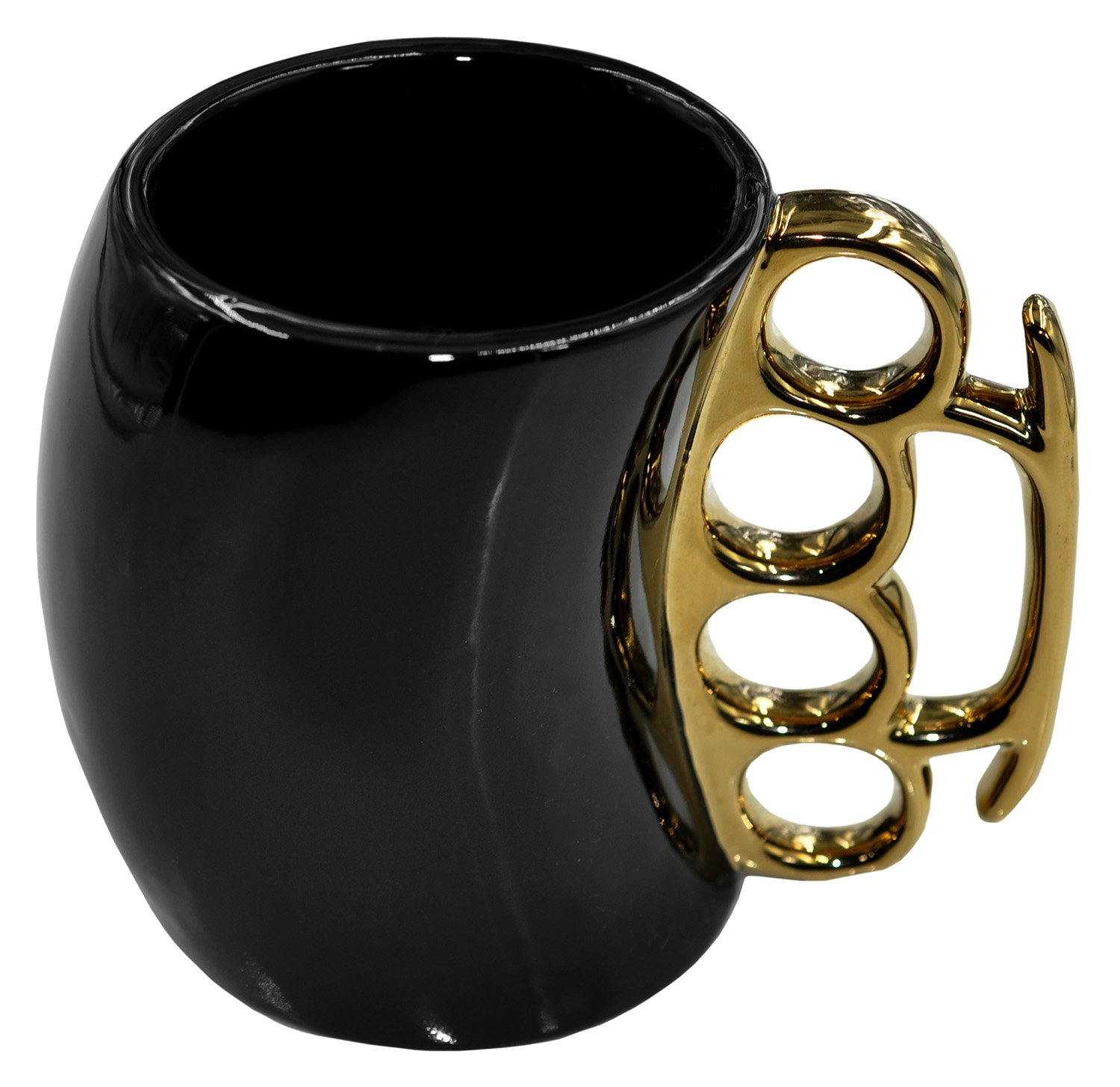 Camp Chef CBGM1026 Brass Knuckle Mug Black Gold Ceramic - Camp Chef