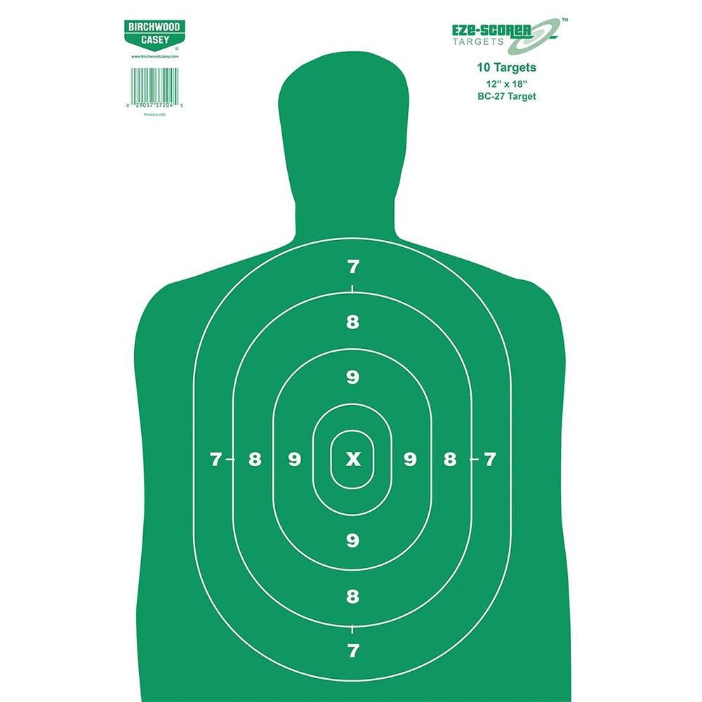 Birchwood Casey BC-37204 Green Paper Targets 12 in x 18 in 10 Pack - Birchwood Casey