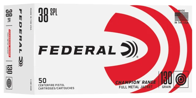 Federal Ammunition FDR 38SP 130GR RANGE FMJ 50RD 38 Spl