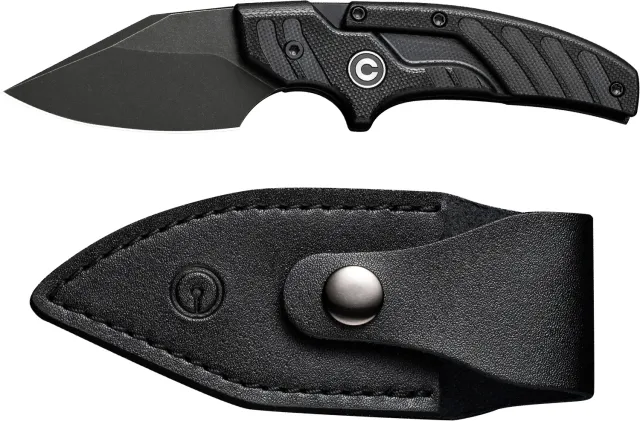 Civivi CIV TYPHOEUS ADJ FXD BLD DGR Black Leather Sheath .000 - Civivi