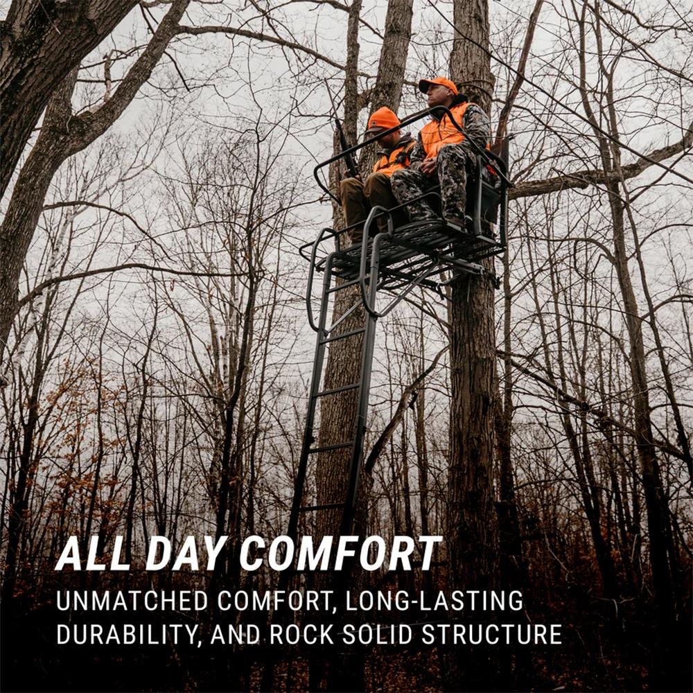 River's Edge Lockdown 2-Man Ladder Tree Stand - Ardisam (River's Edge/ Barronett Blinds)