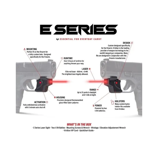 Viridian E Series Red Laser 940-0106 Black Sig P365/P365XL w/ Holster