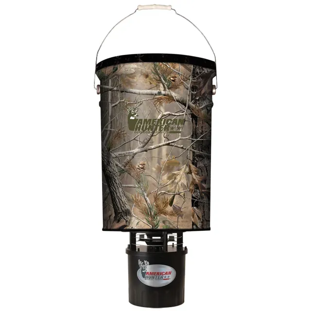 American Hunter R50PROAP 50lb Metal Hopper Feeder RT-AP Camo - GSM Outdoors