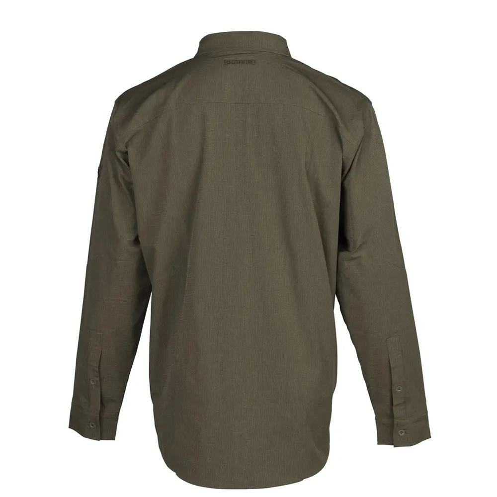 Browning 3012726401 Lightweight Green Button Down Shirt, Long Sleeve, S - Browning